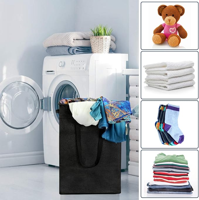 Slim Laundry Basket with Lid, Tall Thin Laundry Hamper with Handles, Waterproof - Image 6
