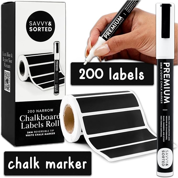 SAVVY & SORTED Chalkboard Labels Stickers by SAVVYSORTED%C2%AE