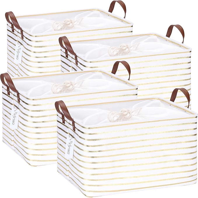 Hinwo 31L Large Storage Bins, Foldable Clothes Storage Baskets by Hinwo