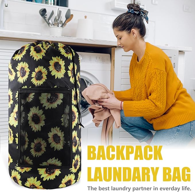 Laundry Bag Backpack, Dirty Clothes Travel Bag - Image 3