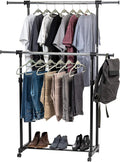 IRIS USA Portable Double-Rod Height Adjustable Clothes Rack by IRISUSA