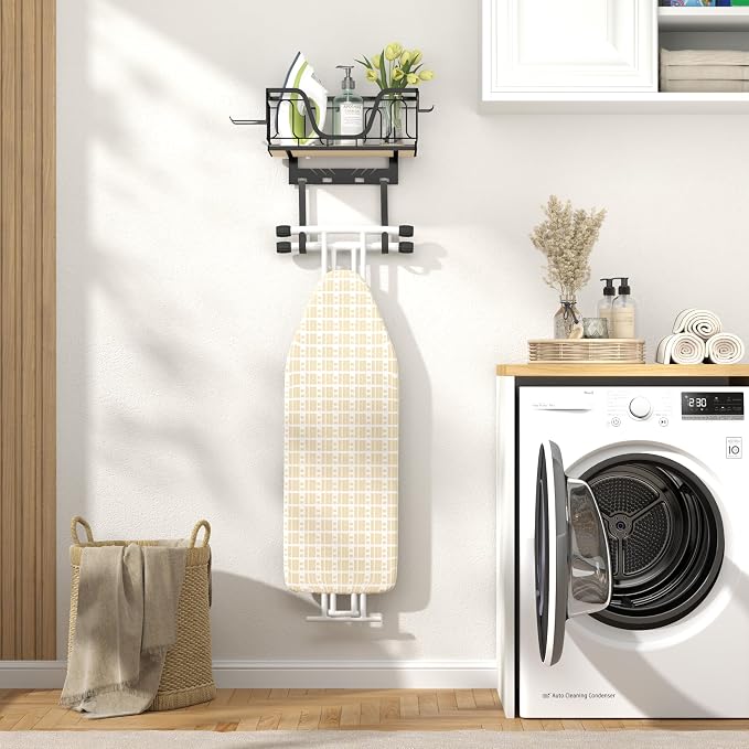 Ironing Board Hanger, CUFURNIX 2-in-1 Wall-Mount & Over-Door - Image 2