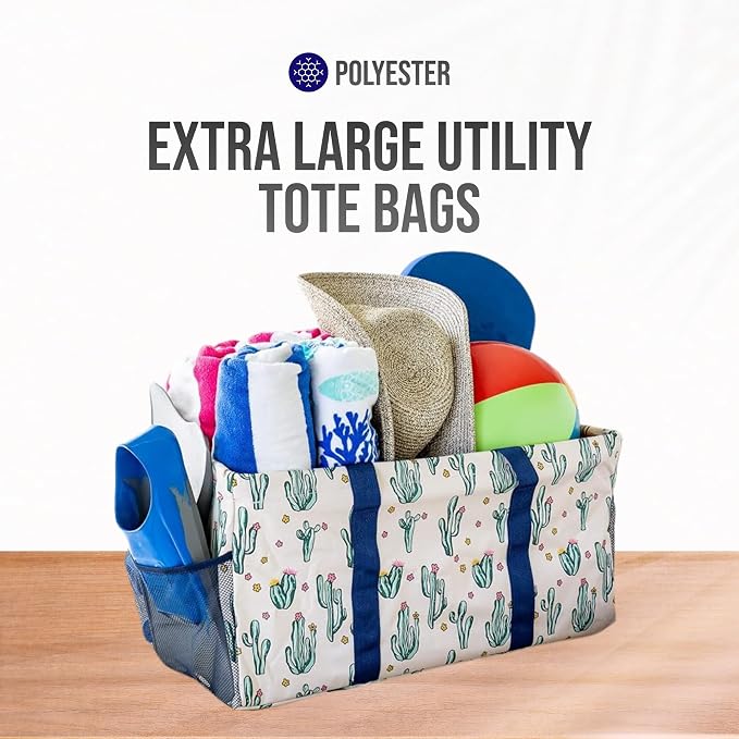 Extra Large Utility Tote Bag, Oversized Collapsible Reusable Wire Frame - Image 7