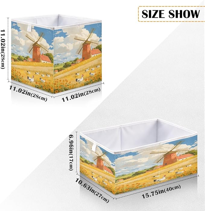 senya Large Storage Bins Windmill Farm Collapsible Foldable Storage Cubes - Image 3