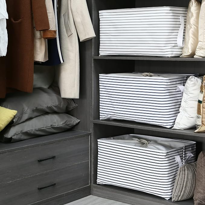 Hinwo 102L XXL Storage Bins, Foldable Clothes Storage Baskets - Image 2