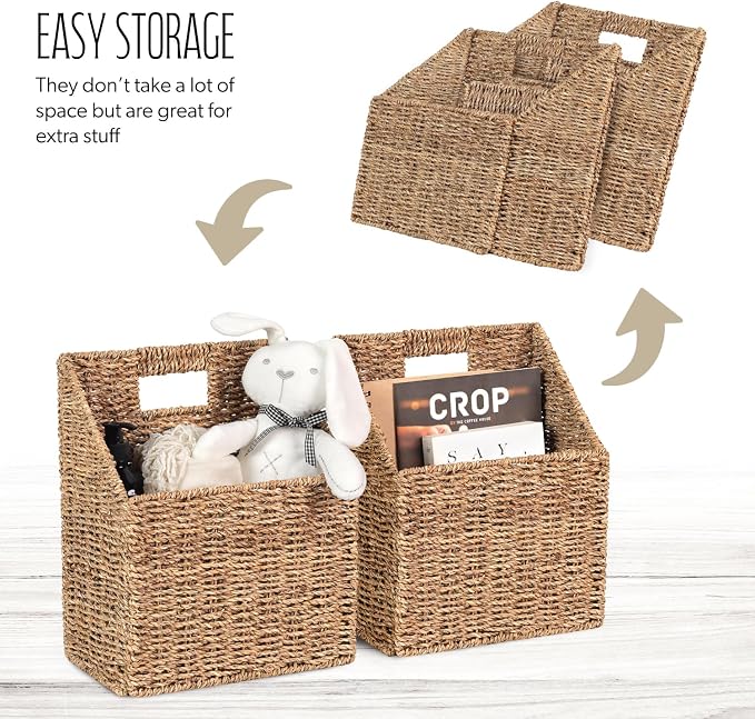 Wicker Hanging Storage Basket, Water Hyacinth Baskets, Wall Decor Hyacinth - Image 7