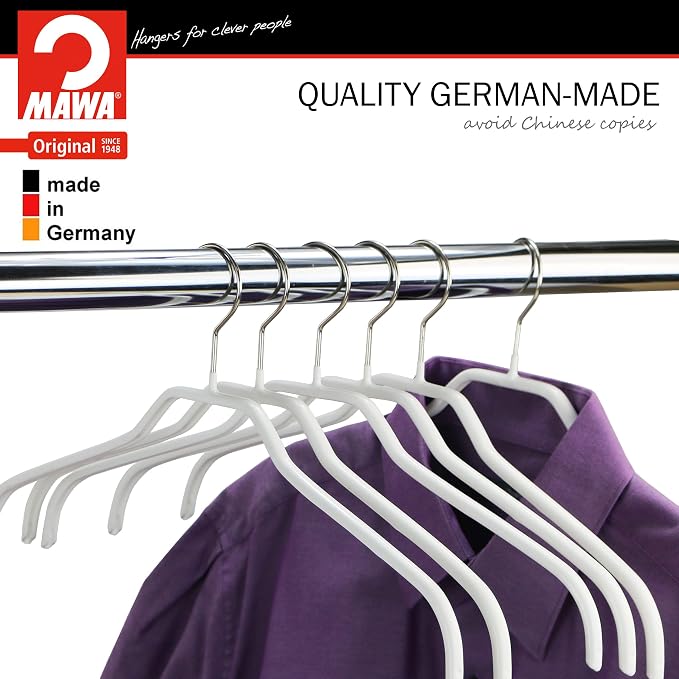 Mawa by Reston Lloyd Non Slip Space Saving Wide Width Clothing Hanger, Style - Image 2