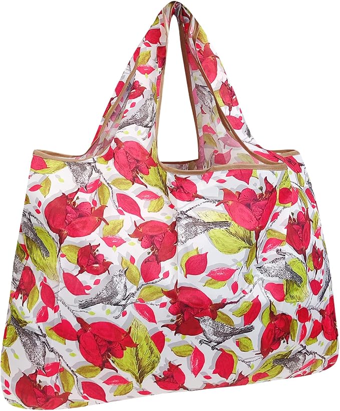 allydrew Large Foldable Tote Nylon Reusable Grocery Bag by allydrew