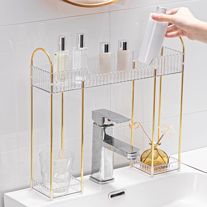 YCIA&DONE Bathroom Countertop Organizer Over The Faucet, Narrow Counter - Image 5