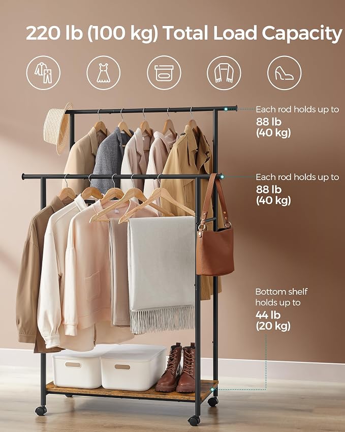 SONGMICS Double-Rod Clothes Rack - Image 3