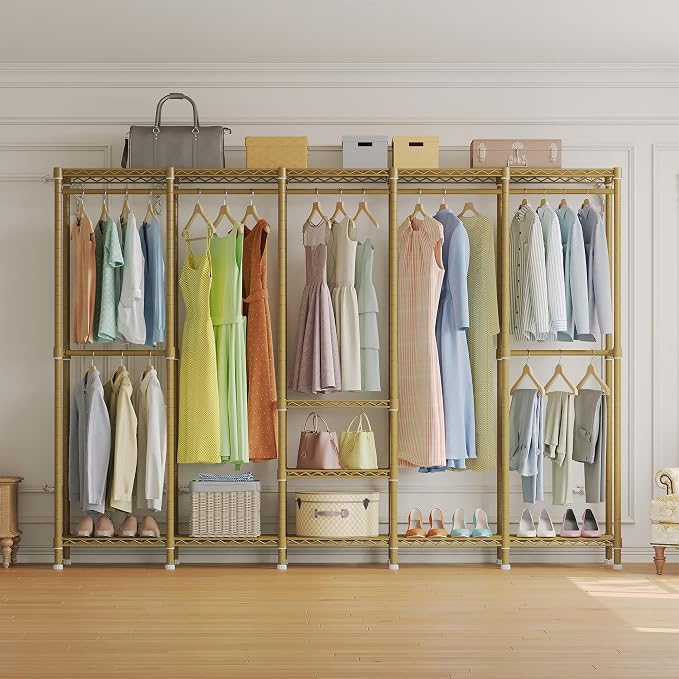 H5 Large Wire Garment Rack, Heavy Duty Clothes Racks, Wardrobe Closet Rack - Image 2