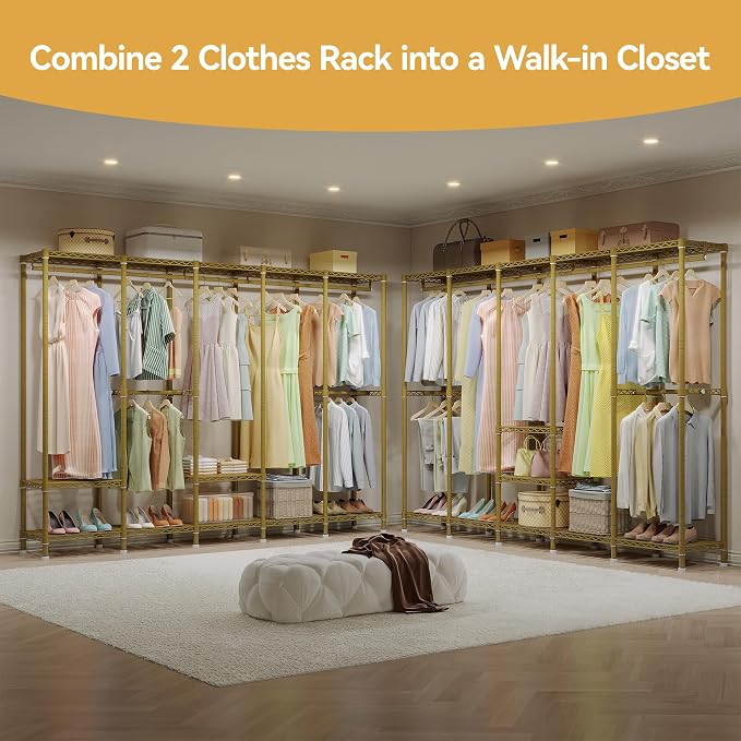H5 Large Wire Garment Rack, Heavy Duty Clothes Racks, Wardrobe Closet Rack - Image 4