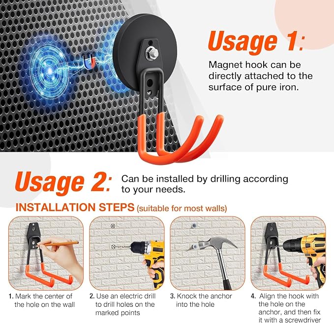 AceTaken Ironing Board Magnetic Hanger Hook, Magnetic Mount Ironing Board - Image 4