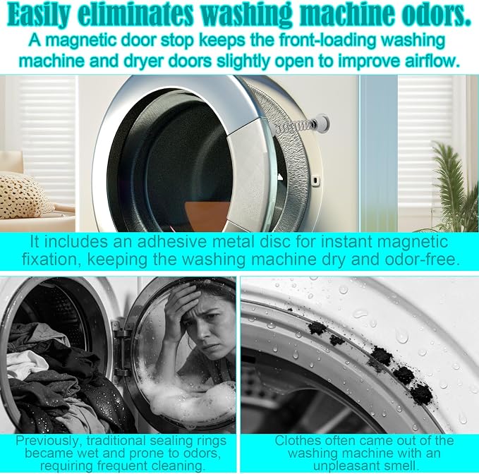 2pcs Front Load Washer Magnetic Door Prop - Image 3