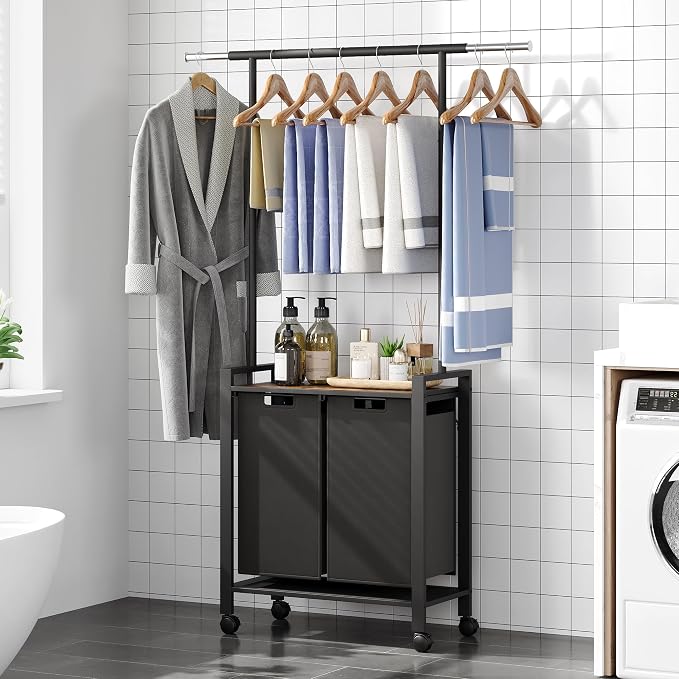 2 Laundry Hamper Sorter with Wheel/Lockable, Laundry Room Organization With - Image 8