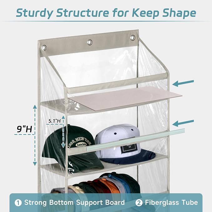 AOODA Clear Over the Door Hat Racks - Image 3