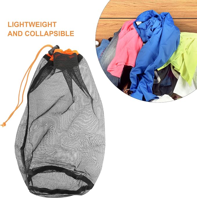 BESPORTBLE 2pcs Drawstring Mesh Travel Bag Clothes Pouch Portable Storage - Image 3