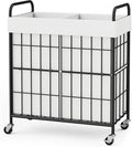 2 Section Laundry Hamper with Wheels and Brake, 100L Laundry Sorter Cart with 2 by Heeytilly