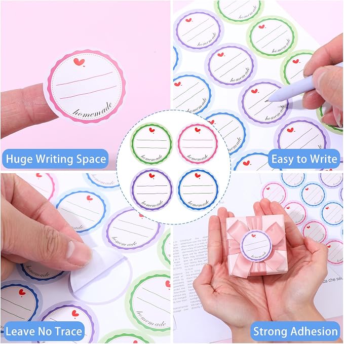 LXUEJEI 600Pcs Mason Jar Lid Labels, Removable Canning Label, Waterproof - Image 6