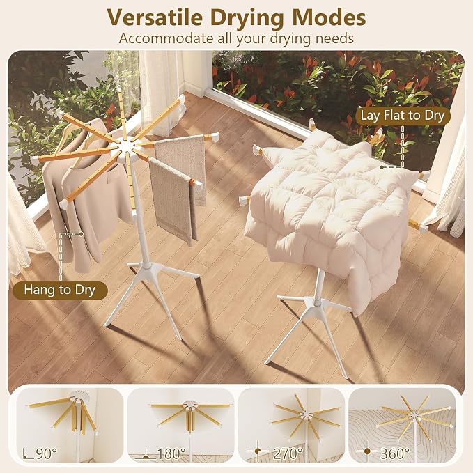Tangkula Clothes Drying Rack, Foldable Laundry Drying Rack - Image 4