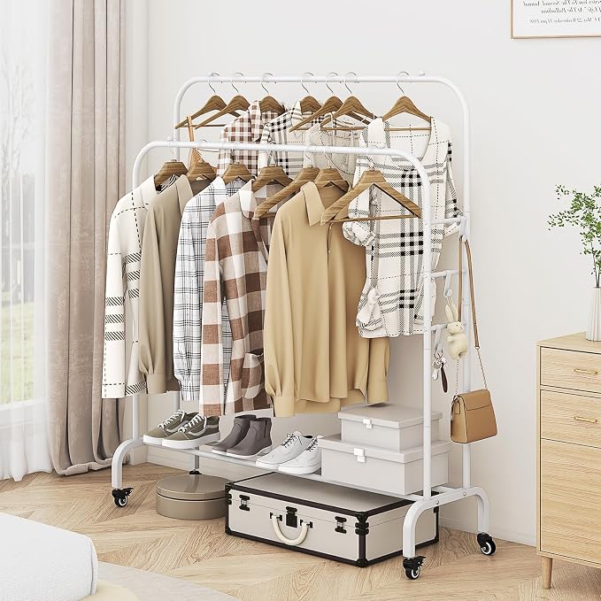 SUOERNUO Garment Rack with Wheels Clothing Rack - Image 3
