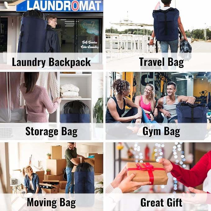 Laundry Bag Backpack, 125L Extra Large Laundry Backpack - Image 7