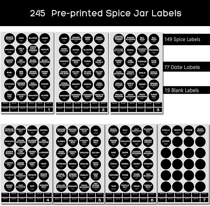 245 Spice Jar Labels - Image 4