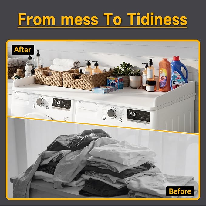 Washer Dryer Countertop, Laundry Wood Shelf Topper - Image 9
