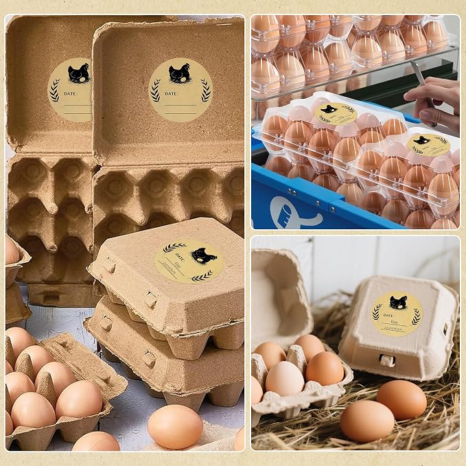 500 Pcs 2 inch Natural Brown Kraft Chicken Egg Canning Sticker - Image 5