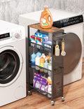 Utility Slim Storage Cart 4 Tier Small Rolling Kitchen Laundry Room by Beeowner