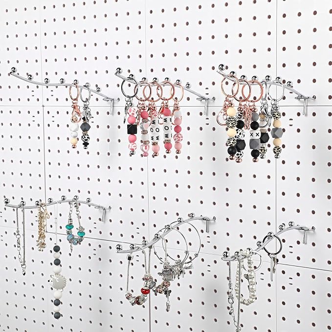 20 Pcs Peg Board Waterfall Hook Shelving Hooks Metal 7 Station Pegboard Display - Image 7