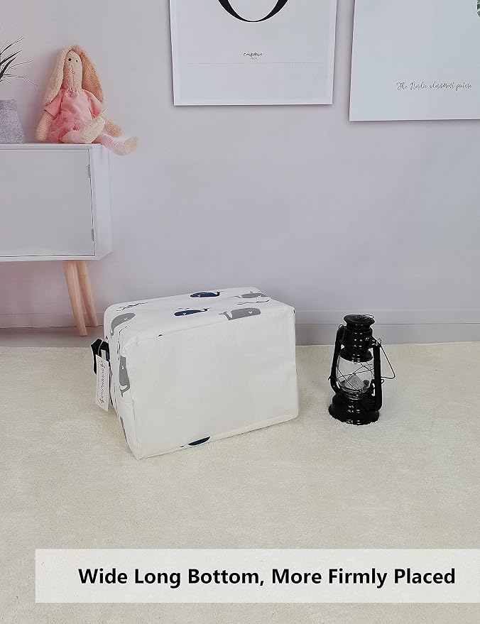 QUEENLALA Rectangular Laundry Hamper/Foldable Nursery Laundry Basket - Image 3