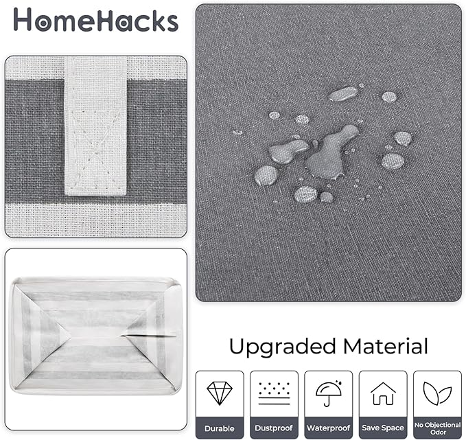 HomeHacks 4-Pack Large Laundry Basket, Waterproof, Freestanding Laundry Hamper - Image 5