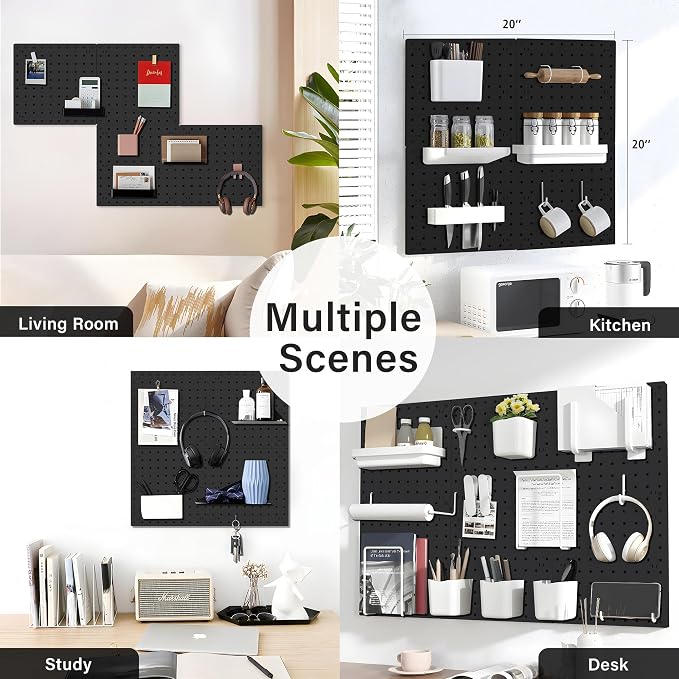 4Pcs Peg Board, ABS Pegboard for Craft Room Garage Kitchen Workshop, ABS Peg - Image 8