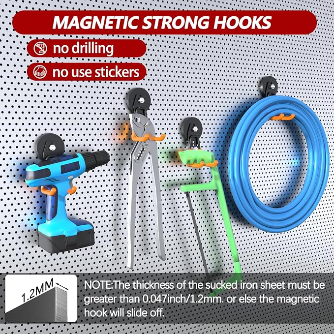 3-H Magnetic Hooks Heavy Duty, Magnet Garage Hooks Heavy Duty and Strong - Image 3