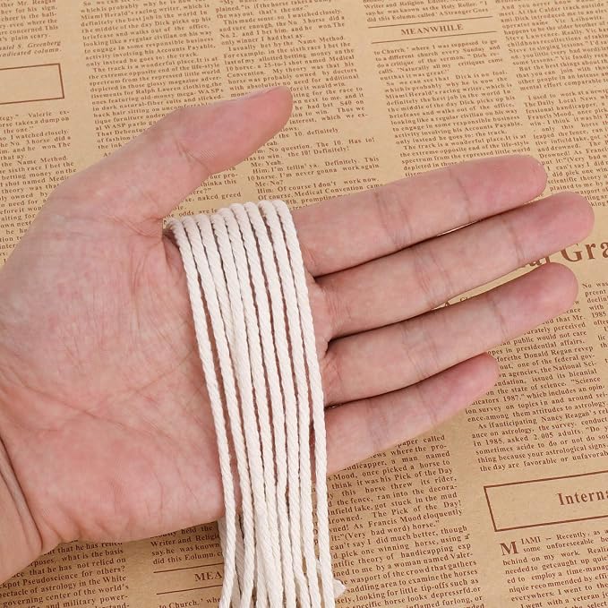 Macrame Cord 3mm X 547yd Not Dyed 100% Natural Cotton Macrame Rope, 4 Strand - Image 4