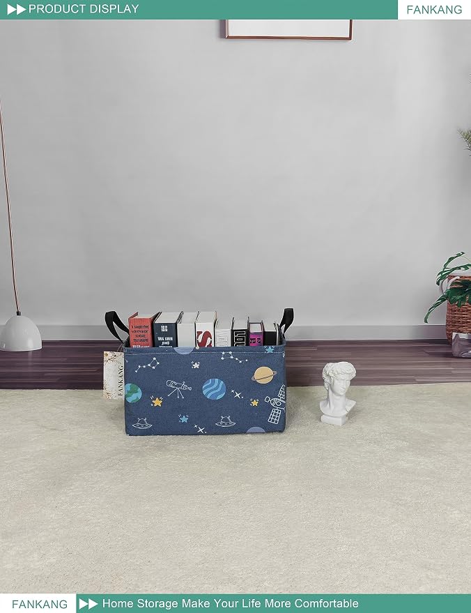 FANKANG Storage Bins, Nursery Hamper Canvas Laundry Basket Foldable - Image 4