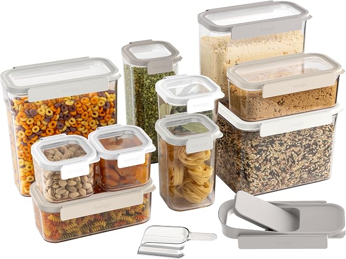 Bentgo Pantry - 22-Piece Airtight Food Storage Containers, Locking Lids by Bentgo