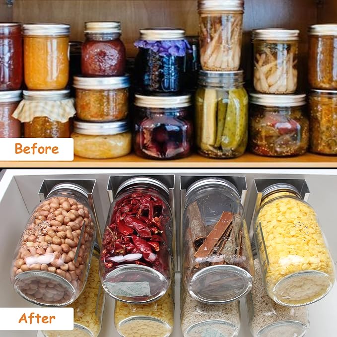 Mason Jars Organizer Rack, Canning Storage Under Pantry Hanger - Image 4