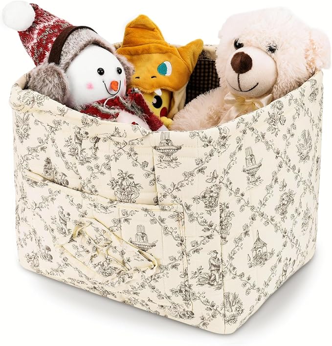 Storage Basket Boho Fabric Large Collapsible Floral Laundry Nursery Hamper by Ankick