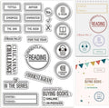 CRASPIRE Reading Diary Stamps Book Reads Label Clear Stamps Bookstore Bookshelf by CRASPIRE