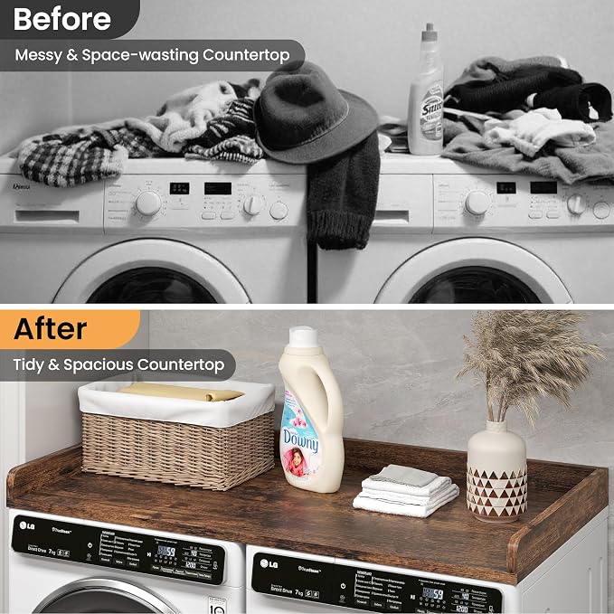 Washer Dryer Countertop, 27.5"x54" Wood Washer and Dryer Countertop - Image 5