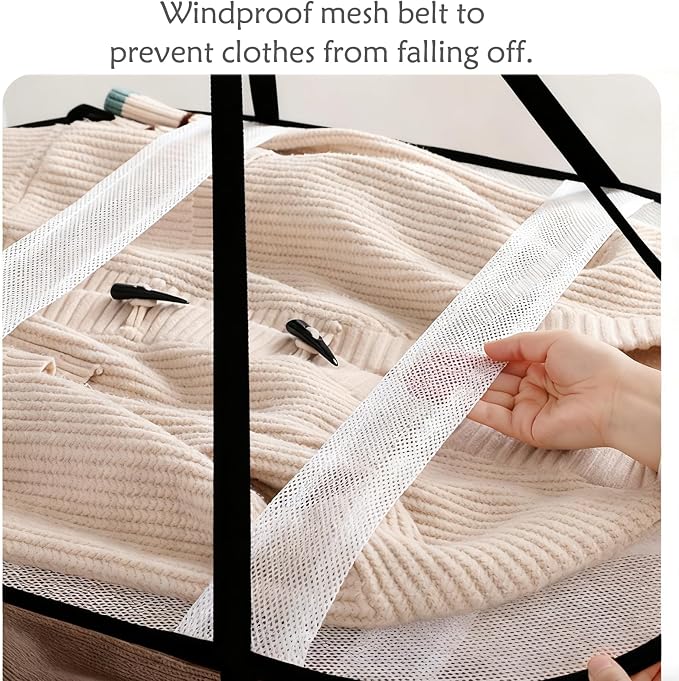 3-Tier Folding Mesh Clothes Drying Rack, Stackable Sweater Dryer Rack - Image 5