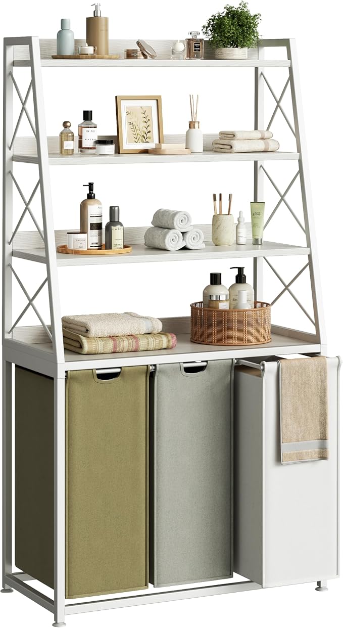 Laundry Basket, 3 Section Laundry Hamper by Herture