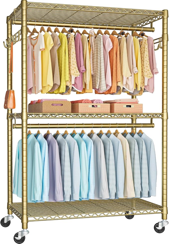 FUTASSI P1 Plus Rolling Clothes Rack, 22mm Diameter Heavy Duty Garment Rack by FUTASSI