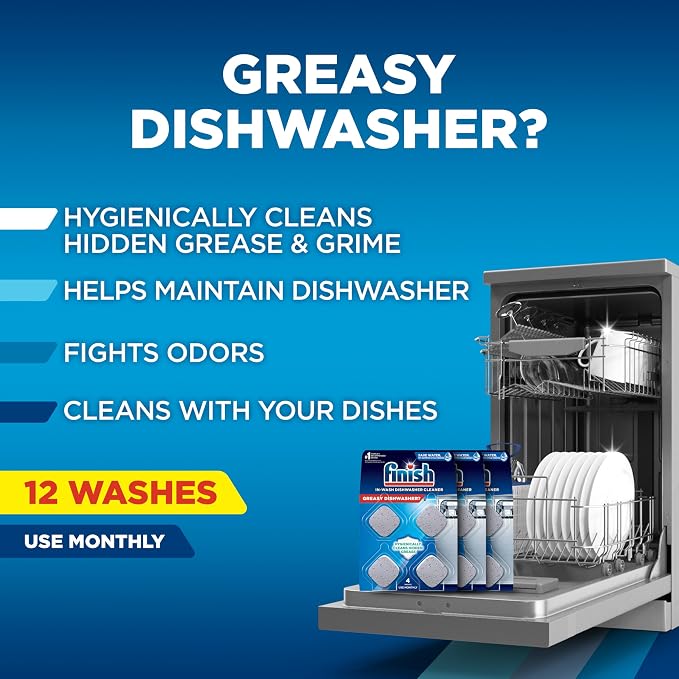 Finish Dishwasher Cleaner Tablets, Deep Cleans Hidden Grease & Grime, Fights - Image 2