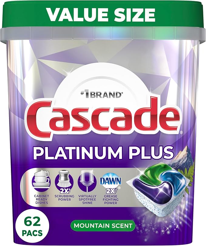 Cascade Platinum Plus ActionPacs Dishwasher Detergent Pods, Dishwasher Soap by Cascade
