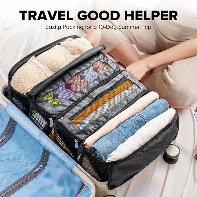 Suitcase Organizer, Travel Luggage Organizer Hanging Shelves Packing Cube - Image 5