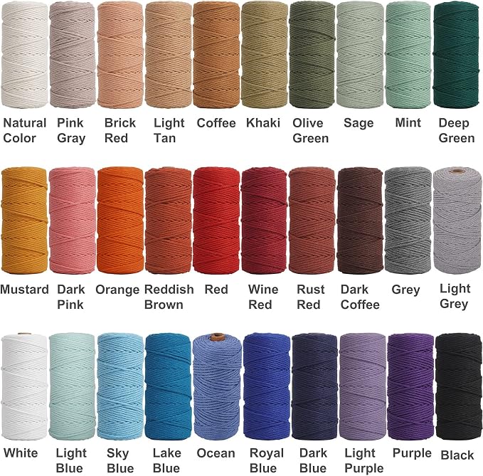 NOANTA Natural Macrame Cord 3mm x 109Yards, Cotton Cord - Image 7