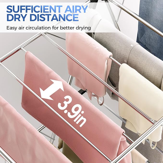 APEXCHASER Clothes Drying Rack, Foldable 2-Level Drying Rack Clothing, - Image 7
